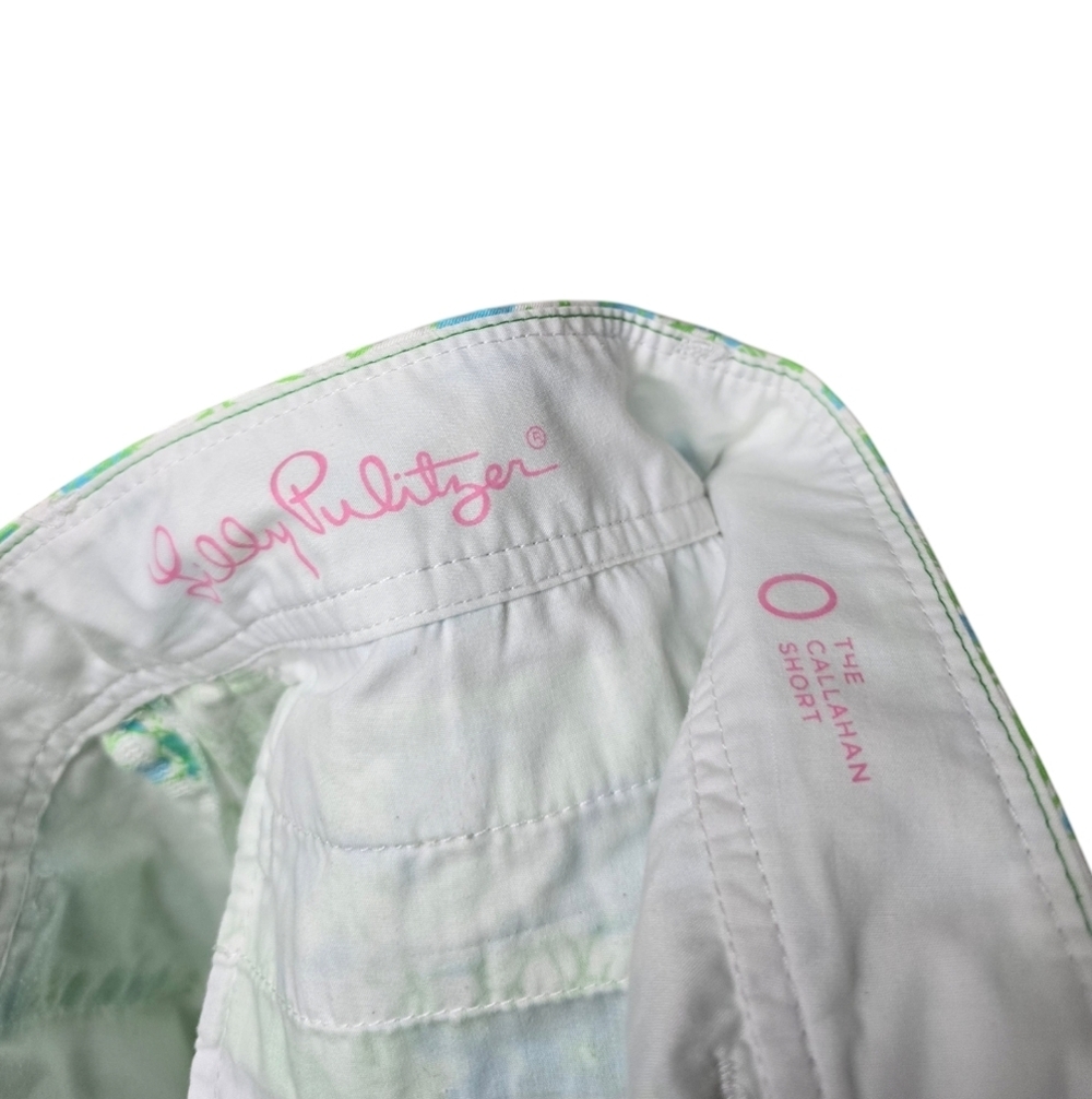 Lilly Pulitzer The Callahan Blue Green Floral Animal Print It's A Zoo Shorts 0 - Picture 6 of 6